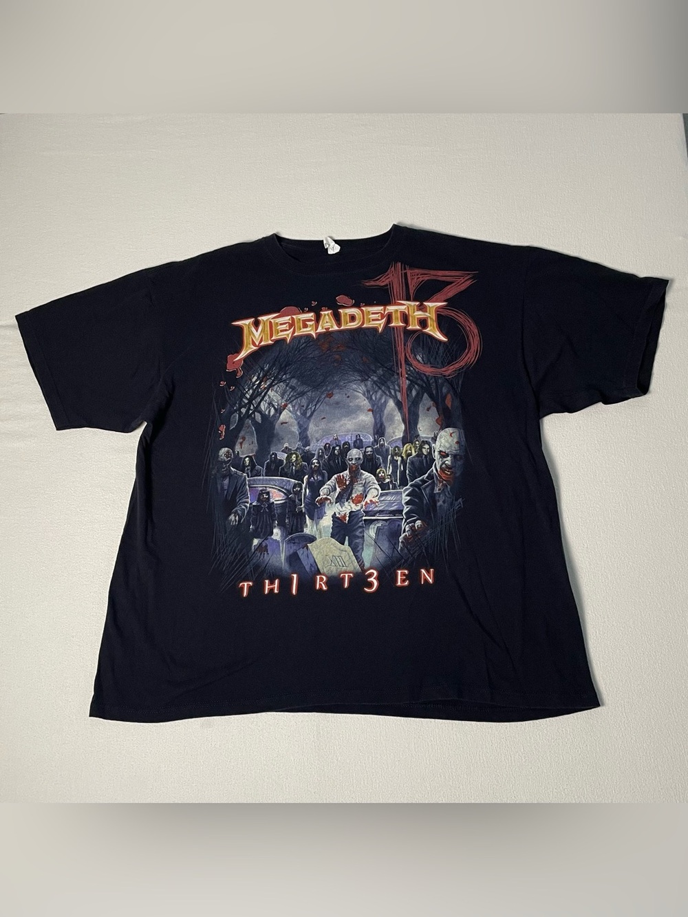 MEGADETH 13 Thirt3en Concert Graphic T-Shirt Rocklahoma Fest Size 2XL Cotton